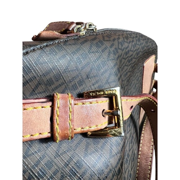 Victor Hugo Womens Backpack Brown Medium Brown Casual Travel Monogram Logo Chic - Picture 5 of 8